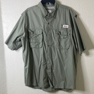 Bass Pro Shops Green Casual Button Down Shirt